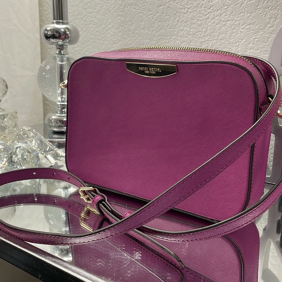 DISCONTNUED EUC HENRY BENDEL NY CROSSBODY BAG bright peony shade - Picture 1 of 12